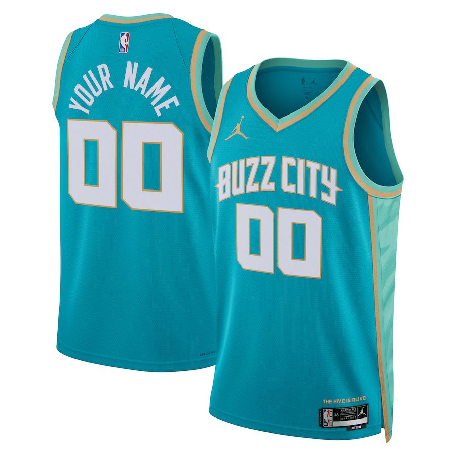 Men Charlotte Hornets Jordan Brand Teal City Edition 2023-24 Custom Swingman NBA Jersey